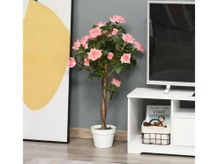 Clearance Planta artificial 90 cm, Decorativa en maceta, plástico, blanco (18x18x90 cm) Rosa