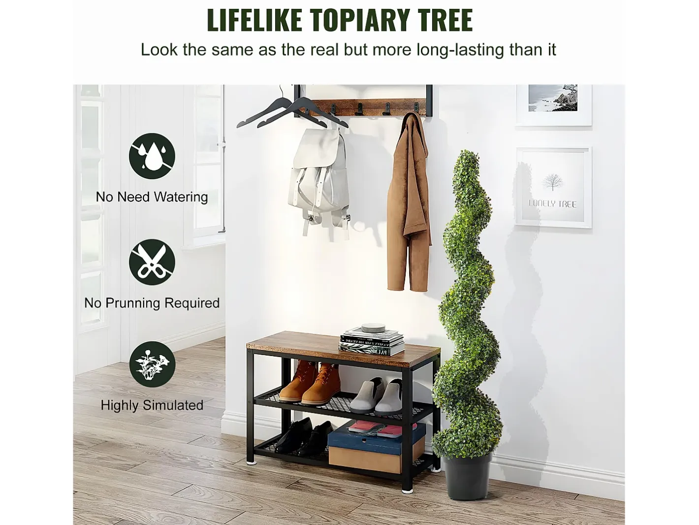 Planta Artificial, SucceBuy 150 cm Boj Artificial Topiario, Resistente a los Rayos UV, Decoraci贸n para el Hogar, 2 Unidades Verde New