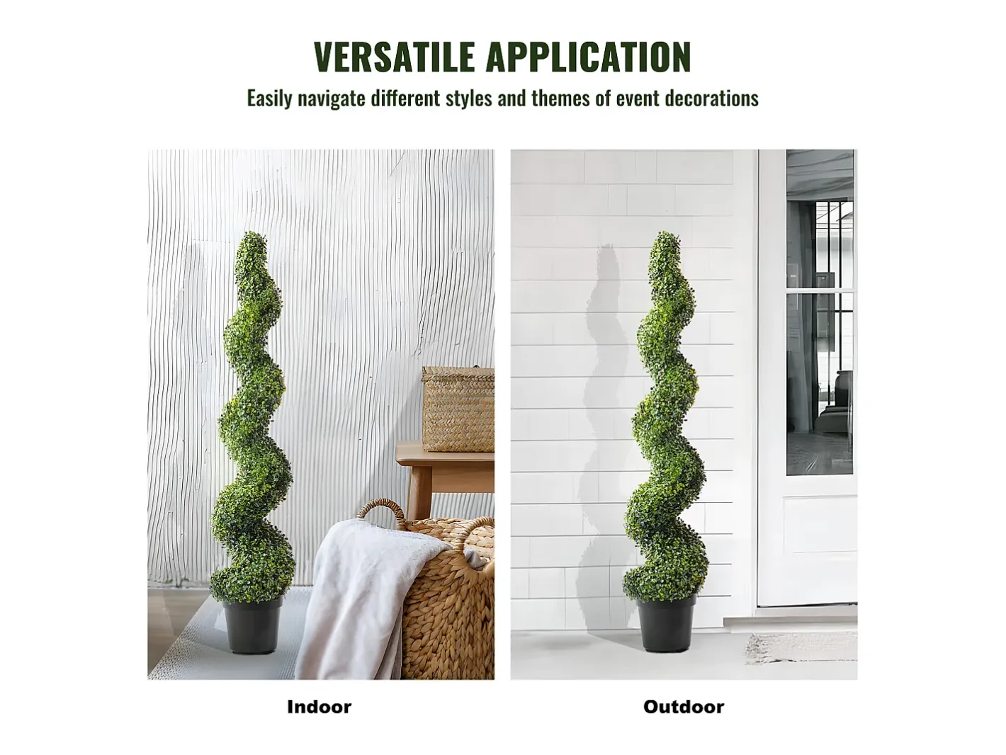 Planta Artificial, SucceBuy 150 cm Boj Artificial Topiario, Resistente a los Rayos UV, Decoraci贸n para el Hogar, 2 Unidades Verde New