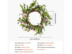 Planta Artificial, SucceBuy Corona Artificial de 55,88 cm, Decoración y Verde para todas las Estaciones Rosa New