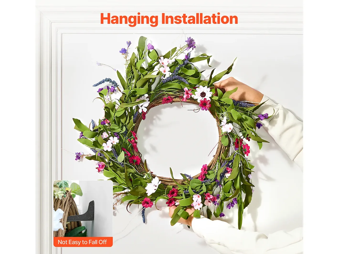 Planta Artificial, SucceBuy Corona Artificial de 55,88 cm, Decoración y Verde para todas las Estaciones Rosa New