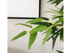Clearance Planta de bambú artificial, 180 cm, en maceta de madera de pino, para interior y exterior, decorativa, (35 x 35 x 180 cm) Verde