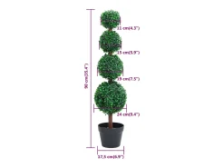 Planta de boj artificial forma de bola con maceta 90 cm ES405993 Verde