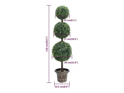 Planta Artificial-Planta de boj artificial con maceta en forma de bola 118 cm Verde