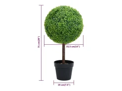 New Planta de boj artificial forma de bola con maceta 71 cm ES387314 Verde