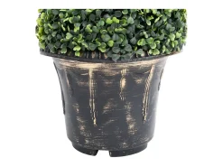 Planta Artificial-Planta de boj artificial en espiral con maceta de 100 cm Verde