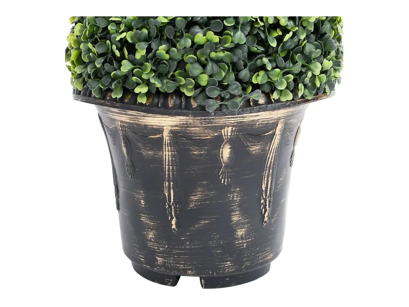 Planta Artificial-Planta de boj artificial en espiral con maceta de 100 cm Verde