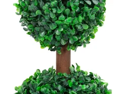 Planta Artificial-Planta de boj artificial con maceta forma esférica 60 cm Verde