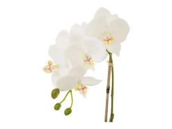 J-Line Planta de orquídea en textil de 23x17x40 cm Blanco