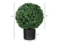 Planta Artificial-Plantas artificiales de boj en maceta, 2 piezas, resistentes a los rayos UV, color (40x40x52 cm) Verde