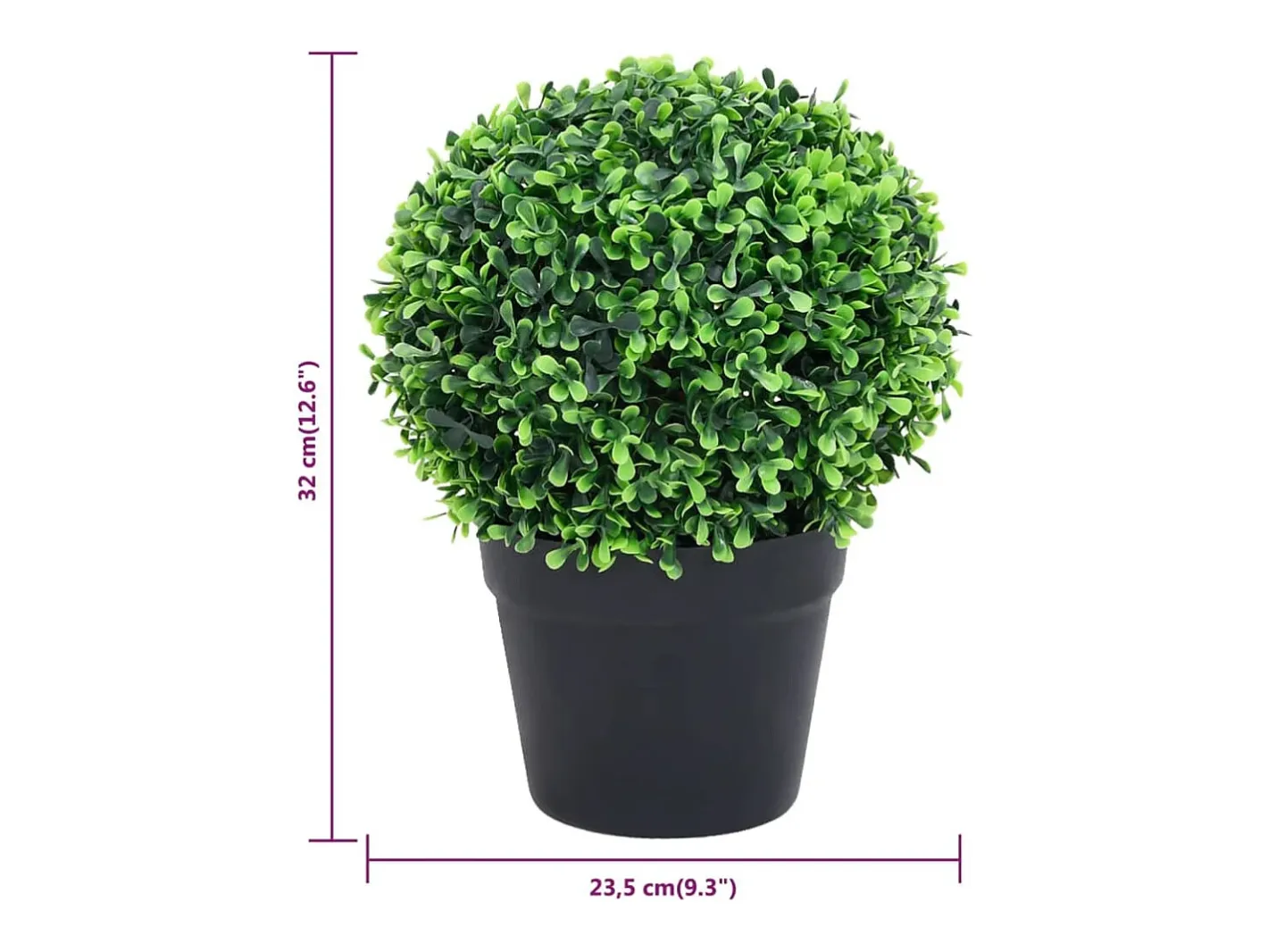 Online Plantas artificiales de boj (2 unidades, con macetas, bola , 32 cm) Verde