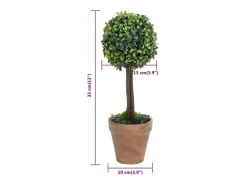 Plantas artificiales de boj (2 unidades, con macetas, bola , 33 cm) Verde Clearance