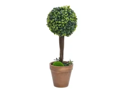 Plantas artificiales de boj (2 unidades, con macetas, bola , 41 cm) Verde