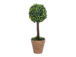 Plantas artificiales de boj (2 unidades, con macetas, bola , 41 cm) Verde