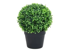 Clearance Plantas de Boj Artificiales 2 piezas con Maceta Bola 27 cm Verde