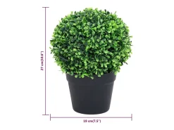 Clearance Plantas de Boj Artificiales 2 piezas con Maceta Bola 27 cm Verde