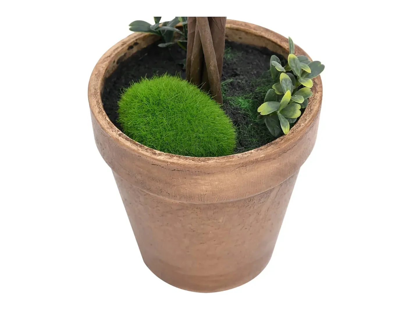Planta Artificial-Plantas de Boj Artificiales 2 piezas con Macetas Bola 56 cm Verde