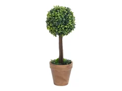 Outlet Plantas de boj artificial 2 uds forma bola maceta 56 cm ES397060 Verde
