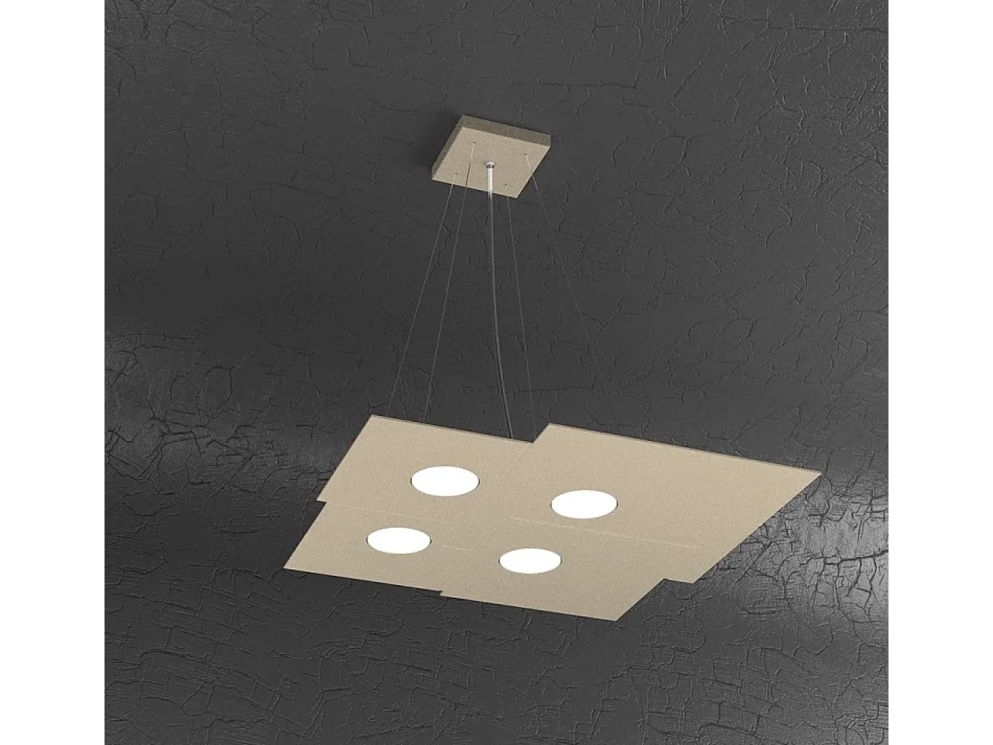 Online Plate Sospensione 4 Luci Quadra Sabbia Marru00f3n