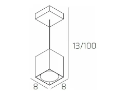 Lámpara Suspendida-Plate Sospensione Tubo H.10 1 Luce Sabbia Marru00f3n