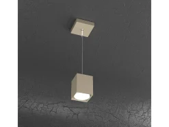 Lámpara Suspendida-Plate Sospensione Tubo H.10 1 Luce Sabbia Marru00f3n