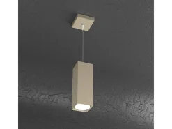 Lámpara Suspendida-Plate Sospensione Tubo H.25 1 Luce Sabbia Marru00f3n