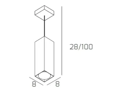 Lámpara Suspendida-Plate Sospensione Tubo H.25 1 Luce Sabbia Marru00f3n