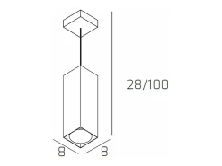 Sale Plate Sospensione Tubo H.25 1 Luce Grigio Gris