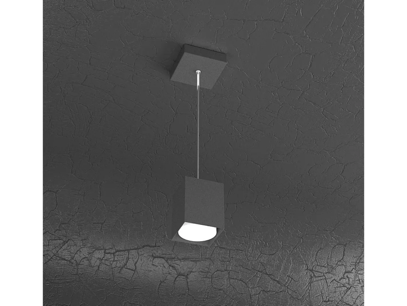 Plate Sospensione Tubo H.10 1 Luce Grigio Antracite Gris Hot