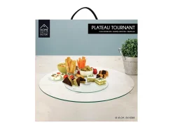 The Home Deco Factory Plato giratorio de cristal de 45 cm Transparente New