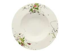 Plato hondo con ala de porcelana /multicolor D23 cm, Brillance Blanco Sale