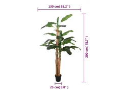 Plátano artificial 22 hojas 200 cm Verde Hot
