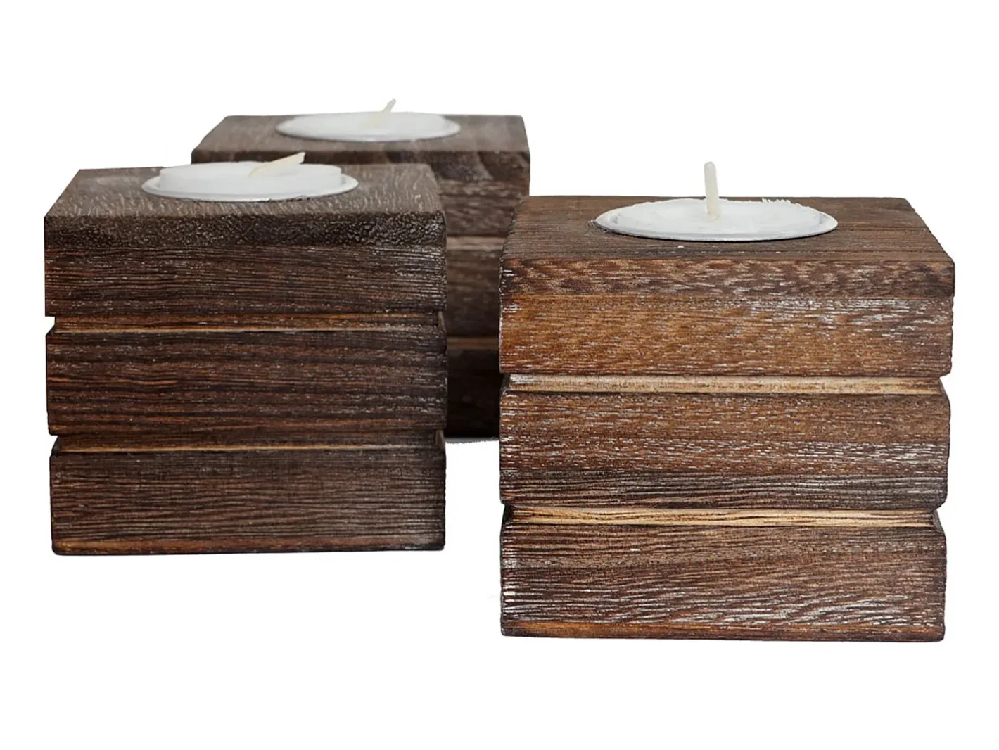 Clearance MCW Portavelas de té Tolve (set de 3), marrón Marru00f3n
