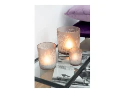 Sale J-Line Portavelas de vidrio de 15x15x15 cm Beige