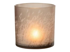 Sale J-Line Portavelas de vidrio de 15x15x15 cm Beige