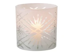 J-Line Portavelas Y Vela-Portavelas de vidrio 15x15x15 cm Blanco