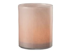 J-Line Portavelas de vidrio de 15x15x18 cm Rosa New