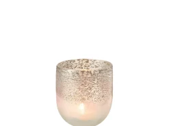 J-Line Portavelas milano cristal /rosa Alt. 15 cm Gris