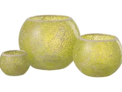 Outlet J-Line Portavelas mosaicos redondo cristal Alt. 17 cm Amarillo