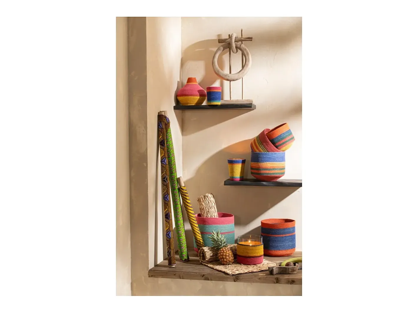 Sale J-Line Portavelas redondo de vidrio 20x20x20 cm Multicolor
