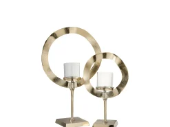 Hot J-Line Portavelas redondo pie aluminio oro Alt. 63 cm Dorado