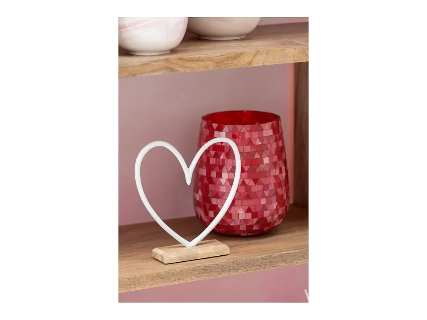 Sale J-Line Portavelas triangular de vidrio 12.5x12.5x16 cm Rosa