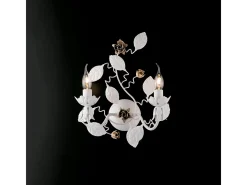 Preciosa lámpara de pared de hierro lacado shabby 2 luces .37 P.21 BL196-AP2-BCO Blanco Online