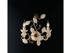 Hot Preciosa lámpara de pared de hierro lacado marfil con 2 luces .37 P.21 BL196-AP2-AV Dorado