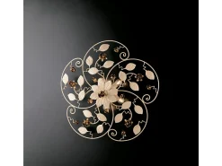 Lámpara Suspendida-Preciosa lámpara de techo en hierro lacado marfil decape 5 luces H.22 Ø65 BL196-PL5-AV Dorado