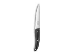 Lou Laguiole Prestige - Estuche de 6 cuchillos para carne hoja lisa Negro Hot