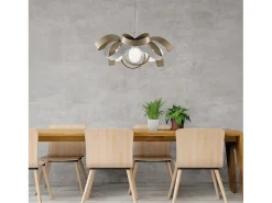 Lámpara Suspendida-Primula - Lámpara colgante de hierro lacado blanco y gris tórtola con cable de acero orientable 4 luces 138 - Ø66 - BL145-4-BT Topo