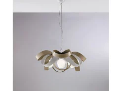 Lámpara Suspendida-Primula - Lámpara colgante de hierro lacado blanco y gris tórtola con cable de acero orientable 4 luces 138 - Ø66 - BL145-4-BT Topo
