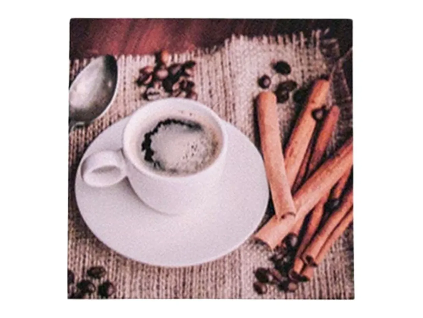 Excellent Houseware Marco Para Fotos-Print decorativo café taza y canela 28x28x1,5 cm Transparente