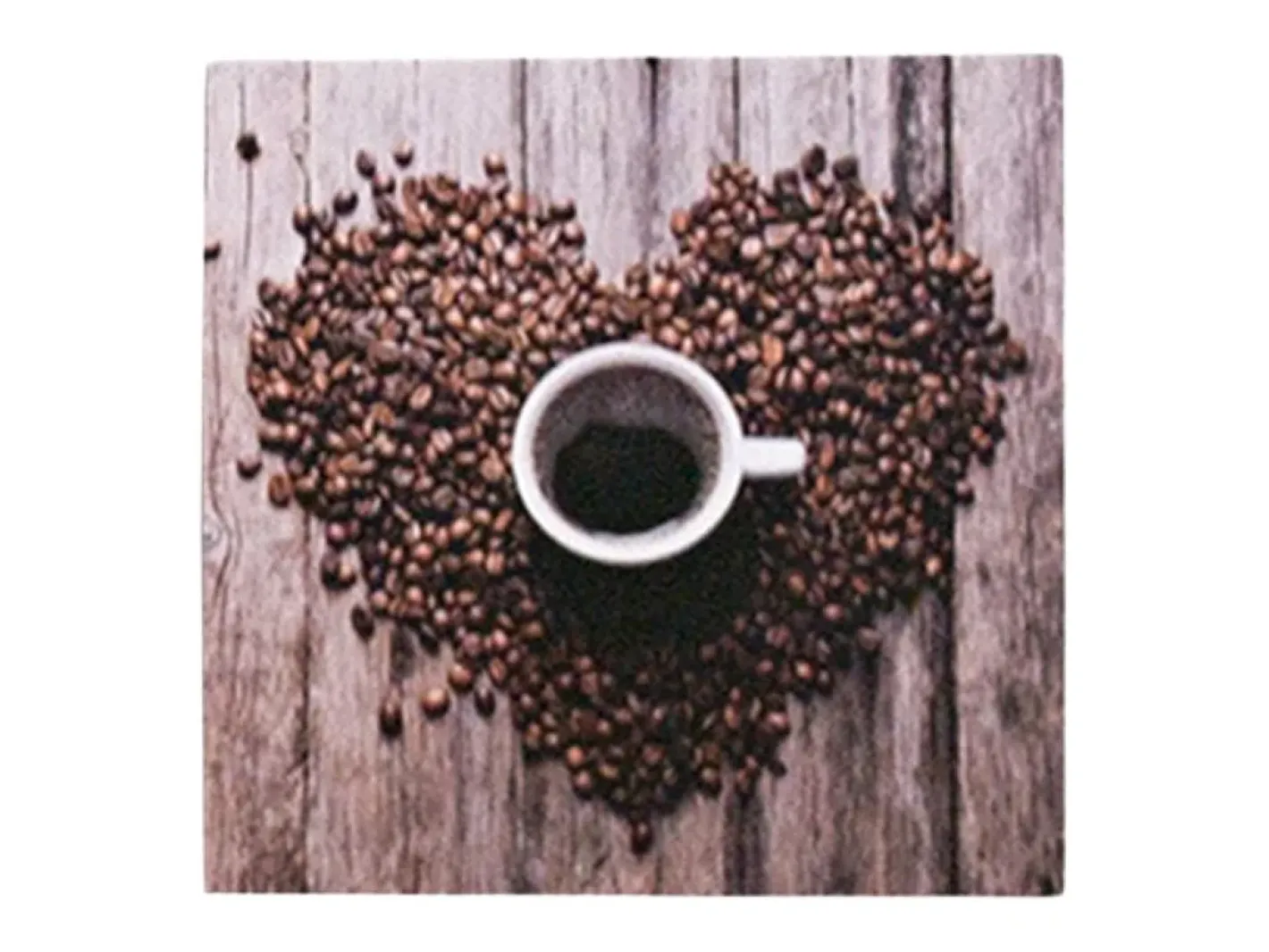 Excellent Houseware Print decorativo café taza y corazón 28x28x1,5 cm Transparente Best